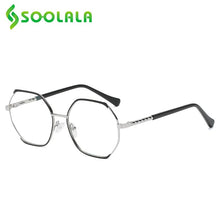 Load image into Gallery viewer, SOOLALA Oversized Alloy Irregular Women Optical Glasses Frame Prescription Transparent Lens Anti Blue Light Computer Eyeglasses