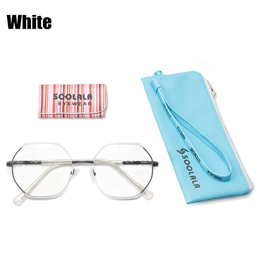 SOOLALA Oversized Alloy Irregular Women Optical Glasses Frame Prescription Transparent Lens Anti Blue Light Computer Eyeglasses