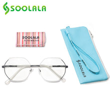 Load image into Gallery viewer, SOOLALA Oversized Alloy Irregular Women Optical Glasses Frame Prescription Transparent Lens Anti Blue Light Computer Eyeglasses
