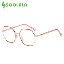 Load image into Gallery viewer, SOOLALA Oversized Alloy Irregular Women Optical Glasses Frame Prescription Transparent Lens Anti Blue Light Computer Eyeglasses