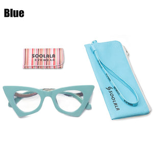 SOOLALA Prescription Glasses Irregular Cat Eye Women Myopia Optical Glasses Frame Eyeglasses Anti Blue Light Computer Eyewear