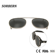 Load image into Gallery viewer, SORBERN Johnny Depp Sunglasses Clip On Polarized Lens For 2 Size Optical Glasses Stainless Steel Frame