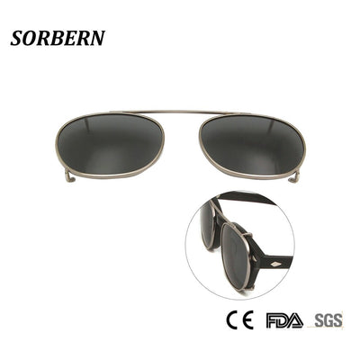 SORBERN Johnny Depp Sunglasses Clip On Polarized Lens For 2 Size Optical Glasses Stainless Steel Frame