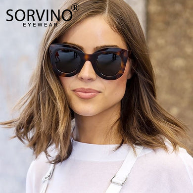 SORVINO 2023 Retro Oversized Cat Eye Sunglasses Women  Brand Designer 90s Tortoiseshell Cateye Sun Glasses Shades SP107