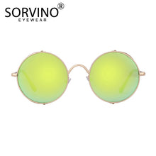 Load image into Gallery viewer, SORVINO Retro Womens Mens Round Sunglasses 2023  Brand Designer Steampunk Goggles Mirror Circle Sun Glasses UV Oculos P408