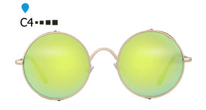 SORVINO Retro Womens Mens Round Sunglasses 2023  Brand Designer Steampunk Goggles Mirror Circle Sun Glasses UV Oculos P408
