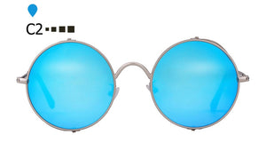 SORVINO Retro Womens Mens Round Sunglasses 2023  Brand Designer Steampunk Goggles Mirror Circle Sun Glasses UV Oculos P408
