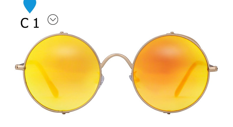 SORVINO Retro Womens Mens Round Sunglasses 2023  Brand Designer Steampunk Goggles Mirror Circle Sun Glasses UV Oculos P408