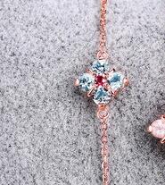 Load image into Gallery viewer, 18K Rose Gold Jewelry Bracelet 925 Sterling Silver Topaz Stone Powder Tourmaline Bracelet Women&#39;s Fine Jewelry