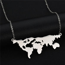 Load image into Gallery viewer, SPARK Jewelry Fashion Stainless Steel Pendant Necklace World Map Statement Necklace For Women Gift 3 Colors