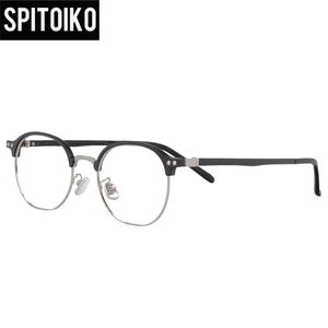 SPITOIKO Round Retro Optical Frame Ultem and Metal RX Glasses Myopia Eyewear Eyeglasses Prescription Spectacles 50029