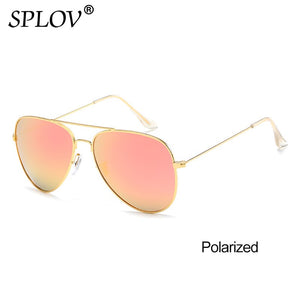 SPLOV Aviation Polarized Sunglasses Men Women Classic Pilot Sun Glasses Vintage Metal Driving Eyewear Oculos De Sol