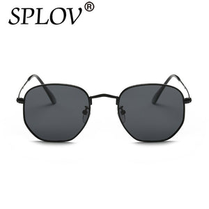 SPLOV Ray Brand Designer Women Polarized Sunglasses Square Polygon Sun Glasses Men Retro Shades Hexagon Metal Frame TOP UV400
