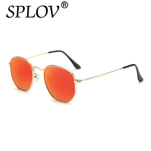 SPLOV Ray Brand Designer Women Polarized Sunglasses Square Polygon Sun Glasses Men Retro Shades Hexagon Metal Frame TOP UV400