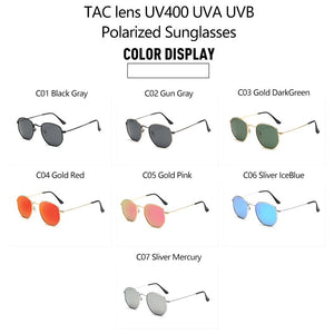 SPLOV Ray Brand Designer Women Polarized Sunglasses Square Polygon Sun Glasses Men Retro Shades Hexagon Metal Frame TOP UV400