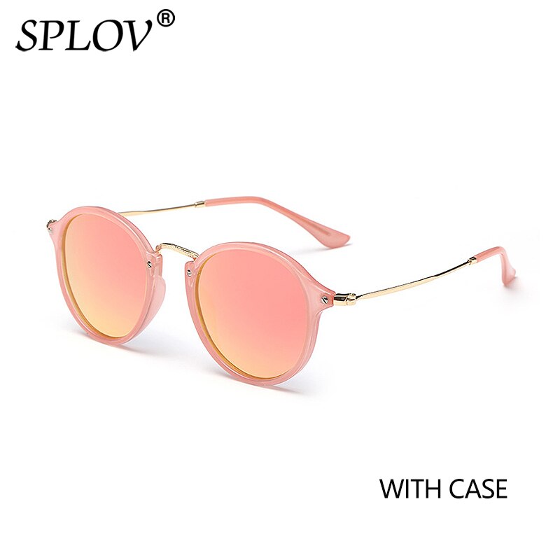 SPLOV Round Polarized Sunglasses for Men Women Vintage Coating