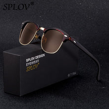 Load image into Gallery viewer, SPLOV Semi Rimless Polarized Sunglasses Men Women Vintage Metal Sun Glasses Classic Half Frame Driving Eyewear Oculos De Sol