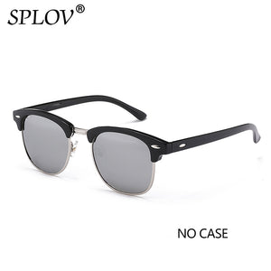 SPLOV Semi Rimless Polarized Sunglasses Men Women Vintage Metal Sun Glasses Classic Half Frame Driving Eyewear Oculos De Sol