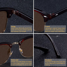 Load image into Gallery viewer, SPLOV Semi Rimless Polarized Sunglasses Men Women Vintage Metal Sun Glasses Classic Half Frame Driving Eyewear Oculos De Sol