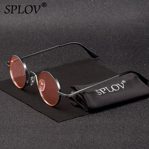 SPLOV Vintage Rap Sunglasses Men Women Steam Punk Style Hip-Hop Small Round Metal Frame Eyewear Retro Gafas De Sol No Case