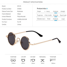 Load image into Gallery viewer, SPLOV Vintage Rap Sunglasses Men Women Steam Punk Style Hip-Hop Small Round Metal Frame Eyewear Retro Gafas De Sol No Case