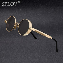Carica l'immagine nel visualizzatore di Gallery, SPLOV Vintage Round Polarized Sunglasses Retro Steampunk Sun Glasses for Men Women Small Metal Circle Driving Glasses UV400
