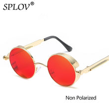 Carica l'immagine nel visualizzatore di Gallery, SPLOV Vintage Round Polarized Sunglasses Retro Steampunk Sun Glasses for Men Women Small Metal Circle Driving Glasses UV400