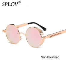 Carica l'immagine nel visualizzatore di Gallery, SPLOV Vintage Round Polarized Sunglasses Retro Steampunk Sun Glasses for Men Women Small Metal Circle Driving Glasses UV400