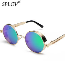 Carica l'immagine nel visualizzatore di Gallery, SPLOV Vintage Round Polarized Sunglasses Retro Steampunk Sun Glasses for Men Women Small Metal Circle Driving Glasses UV400