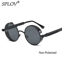 Carica l'immagine nel visualizzatore di Gallery, SPLOV Vintage Round Polarized Sunglasses Retro Steampunk Sun Glasses for Men Women Small Metal Circle Driving Glasses UV400