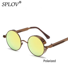 Carica l'immagine nel visualizzatore di Gallery, SPLOV Vintage Round Polarized Sunglasses Retro Steampunk Sun Glasses for Men Women Small Metal Circle Driving Glasses UV400