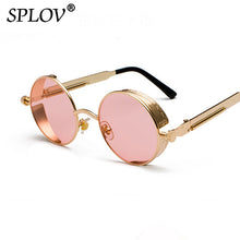 Carica l'immagine nel visualizzatore di Gallery, SPLOV Vintage Round Polarized Sunglasses Retro Steampunk Sun Glasses for Men Women Small Metal Circle Driving Glasses UV400