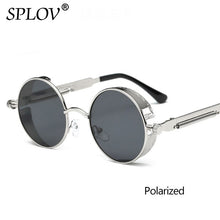 Carica l'immagine nel visualizzatore di Gallery, SPLOV Vintage Round Polarized Sunglasses Retro Steampunk Sun Glasses for Men Women Small Metal Circle Driving Glasses UV400