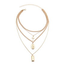 Carica l&#39;immagine nel visualizzatore di Gallery, Bohemia Gold Color Cross Layered Necklace Jesus Virgin Mary Chain Pendant Necklace Easter Day&#39;s Gift For Women Jewelry