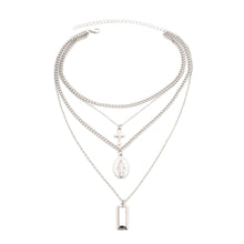 Carica l&#39;immagine nel visualizzatore di Gallery, Bohemia Gold Color Cross Layered Necklace Jesus Virgin Mary Chain Pendant Necklace Easter Day&#39;s Gift For Women Jewelry