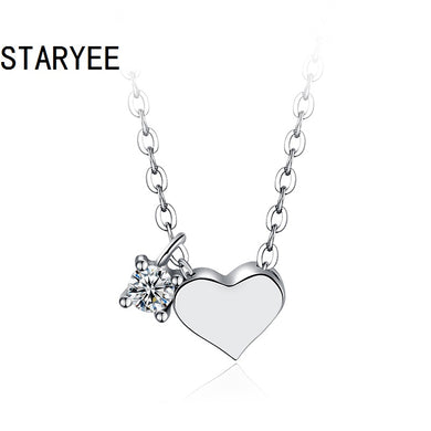 Certified VS H 3EX 0.05CT Natural Diamond Heart Pendant Necklace For Women Real 18K White Gold Jewelry Anniversary Gift