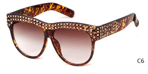 STORY One Piece Len Sunglasses For Women Transparent Rhinestone Glasses Pink Black  Oversized Sun Glasses Female