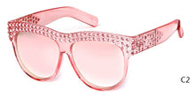 Load image into Gallery viewer, STORY One Piece Len Sunglasses For Women Transparent Rhinestone Glasses Pink Black  Oversized Sun Glasses Female