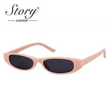Load image into Gallery viewer, STORY Vintage Retro Small Cat Eye Sunglasses 2023 Sexy Skinny Slim Frame Ovall Sun Glasses Eyewear Black Femal Glasses UV400
