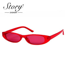 Load image into Gallery viewer, STORY Vintage Retro Small Cat Eye Sunglasses 2023 Sexy Skinny Slim Frame Ovall Sun Glasses Eyewear Black Femal Glasses UV400
