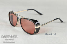 Carica l'immagine nel visualizzatore di Gallery, SU079-5643 Iron Man Retro Sun Glasses Red Lenses For Men Steampunk Sunglasses Women Vintage Male Sunglasses Men Goggle UV400