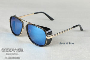 SU079-5643 Male Steampunk Sunglasses Tony Stark Iron Man Matsuda Sunglasses Retro Vintage Eyewear Steampunk Sun Glasses UV400