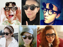 Load image into Gallery viewer, SU089-9535 Steampunk Sunglasses Style Retro Flip Circular Double Metal Sun Glasses Double Lens Vintage Uv400