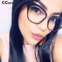 Load image into Gallery viewer, SU135 Cat Eye Women Eyeglasses Spectacle Frames Glasses Classic Brand Designer Black Frame Metal Rivet Ladies Eyewear