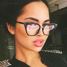 Load image into Gallery viewer, SU135 Cat Eye Women Eyeglasses Spectacle Frames Glasses Classic Brand Designer Black Frame Metal Rivet Ladies Eyewear