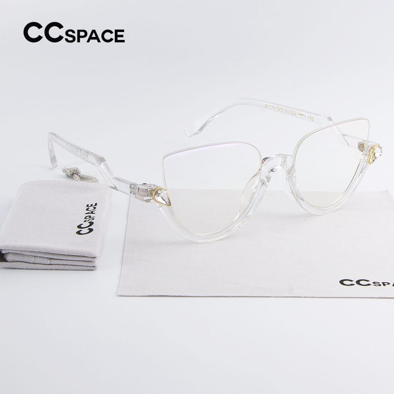 SU242 Crystal Diamonds Transparent Frames Glasses Classic Frame Brand Designer Women EyeGlasses Clear Lens Eyewear
