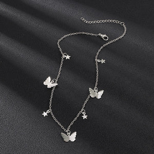 New Fashion Small Animal Butterfly Stars Chain Necklaces Gold Silver Color Clavicle Chain Necklaces For Women Jewelry