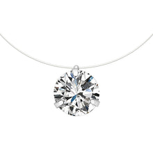 Carica l&#39;immagine nel visualizzatore di Gallery, New Personality Fashion Square Imitation Pearl Crystal Zircon Necklace Invisible Transparent Fishing Line Necklace Women