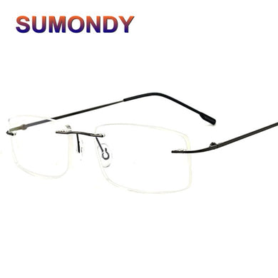 SUMONDY Men Women Elegant Rimless Glasses Frame Quality Ultralight Handsome Business Eyewear Frames Plain Glass Spectacles UF40