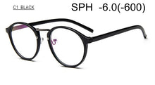Load image into Gallery viewer, Prescription Glasses Nearsighted SPH -1.0 TO -6.0 Men Women Exquisite Round Frame Myopia Spectacles With Dioptre